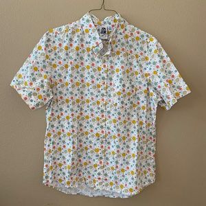 Retro Circle Design Button Down Shirt